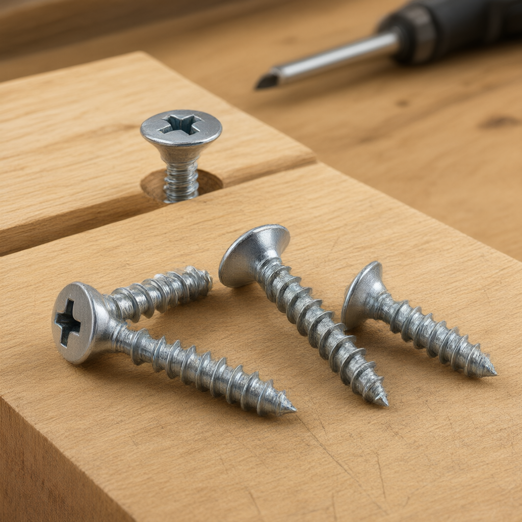 Silver Flat Head Wood Screws