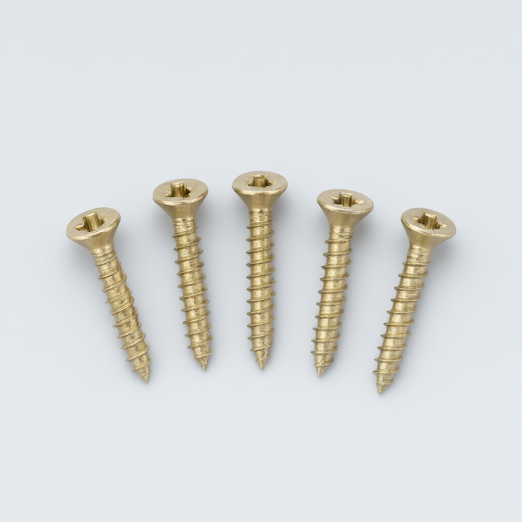 Gold Flat Head Wood Screws - Image 2